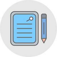 Notepad Line Filled Light Icon vector