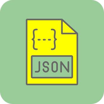 Json Filled Yellow Icon vector