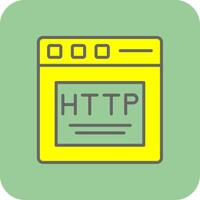 Http Filled Yellow Icon vector