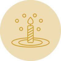 Bunsen Burner Line Yellow Circle Icon vector