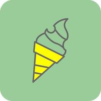 Ice Cream Filled Yellow Icon vector