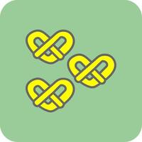 Pretzel Filled Yellow Icon vector