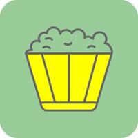 Popcorn Filled Yellow Icon vector