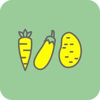 vegetales lleno amarillo icono vector