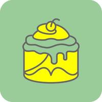 Cinnamon Roll Filled Yellow Icon vector