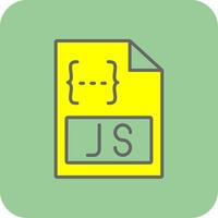 Js Filled Yellow Icon vector