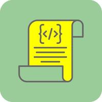 Script Filled Yellow Icon vector