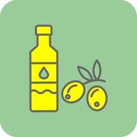 Oil Bottle Filled Yellow Icon vector