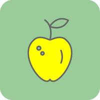 manzana lleno amarillo icono vector