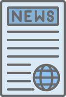 News Report Line Filled Light Icon vector