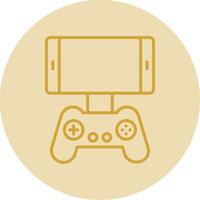 Mobile Game Line Yellow Circle Icon vector