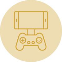 Mobile Game Line Yellow Circle Icon vector