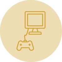 Monitor Line Yellow Circle Icon vector