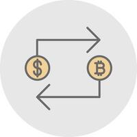 Bitcoin Exchange Line Filled Light Icon vector