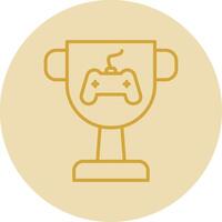 Trophy Line Yellow Circle Icon vector