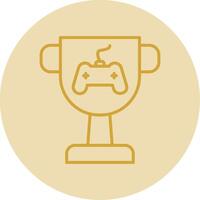 Trophy Line Yellow Circle Icon vector