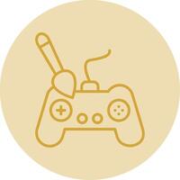 Controller Line Yellow Circle Icon vector