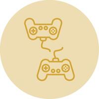 Player Versus Player Line Yellow Circle Icon vector