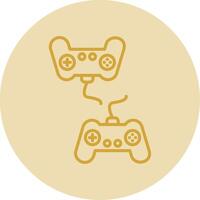 Player Versus Player Line Yellow Circle Icon vector