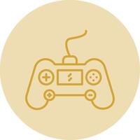 Gaming Console Line Yellow Circle Icon vector