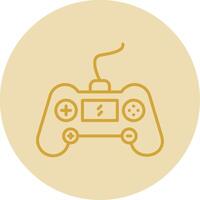 Gaming Console Line Yellow Circle Icon vector