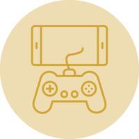 Mobile Game Line Yellow Circle Icon vector