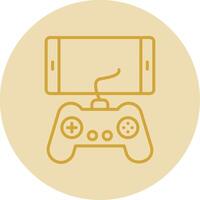 Mobile Game Line Yellow Circle Icon vector