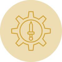 Attack Line Yellow Circle Icon vector