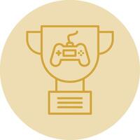 Trophy Line Yellow Circle Icon vector