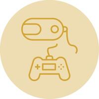 Vr Game Line Yellow Circle Icon vector