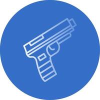 Gun Flat Bubble Icon vector
