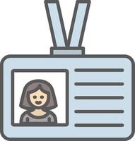 Id Card Line Filled Light Icon vector