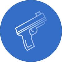 Pistol Flat Bubble Icon vector