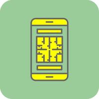 Maze Filled Yellow Icon vector