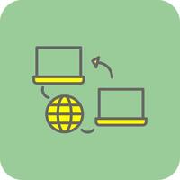 Network Filled Yellow Icon vector