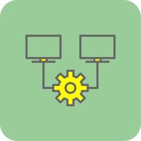 Multitask Filled Yellow Icon vector