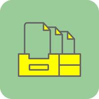 Files Filled Yellow Icon vector