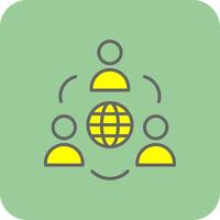 Network Filled Yellow Icon vector