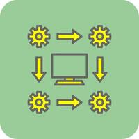 Workflow Filled Yellow Icon vector