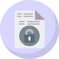 Unsecure File Flat Bubble Icon vector