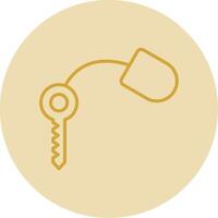 Key Line Yellow Circle Icon vector