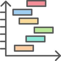 Gnatt Chart Line Filled Light Icon vector