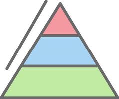 pirámide cartas línea lleno ligero icono vector