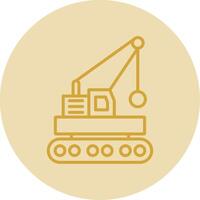 Wrecking Ball Line Yellow Circle Icon vector