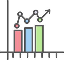 Bar Chart Line Filled Light Icon vector