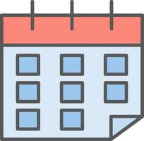 Calendar Line Filled Light Icon vector