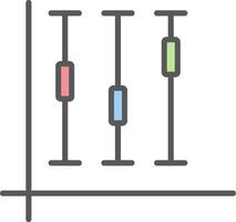 Box Plot Line Filled Light Icon vector