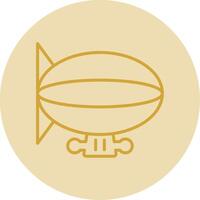 Zeppelin Line Yellow Circle Icon vector