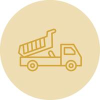 Tipper Line Yellow Circle Icon vector