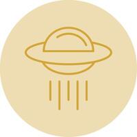 Ovni Line Yellow Circle Icon vector